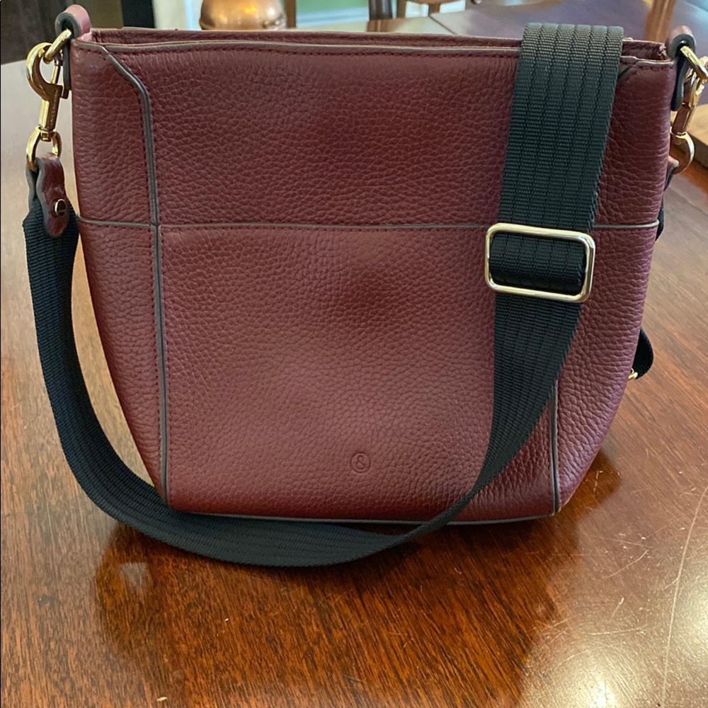 Treasure & Bond Maroon Burgundy Red Pebbled Leather Campbell Crossbody Bag Purse